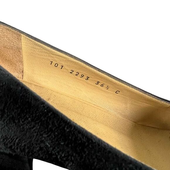Gucci Suede Horsebit Loafer Size 6.5 Black Block Heel Size 36.5 IT - Picture 4 of 11